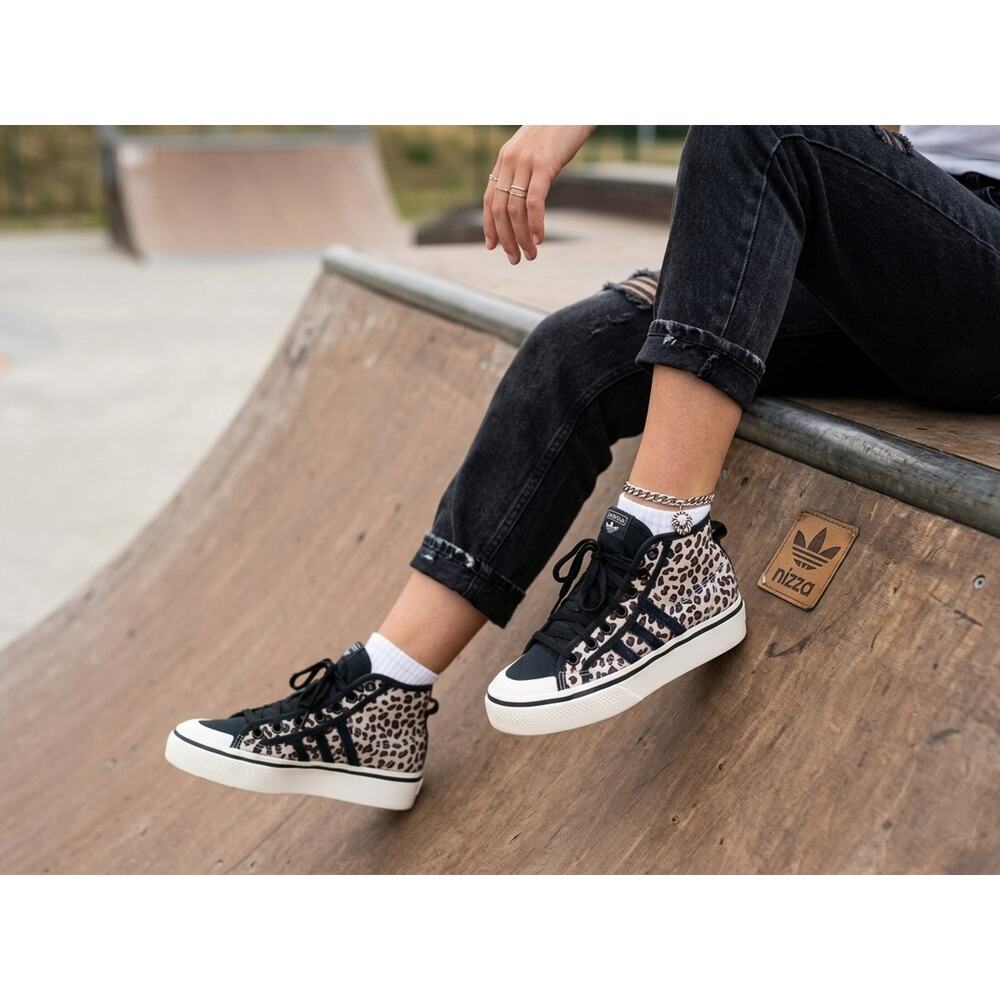 Adidas Nizza Platform Mid Leopard Print Women's Size 6 US Shoes Sneakers IG5056